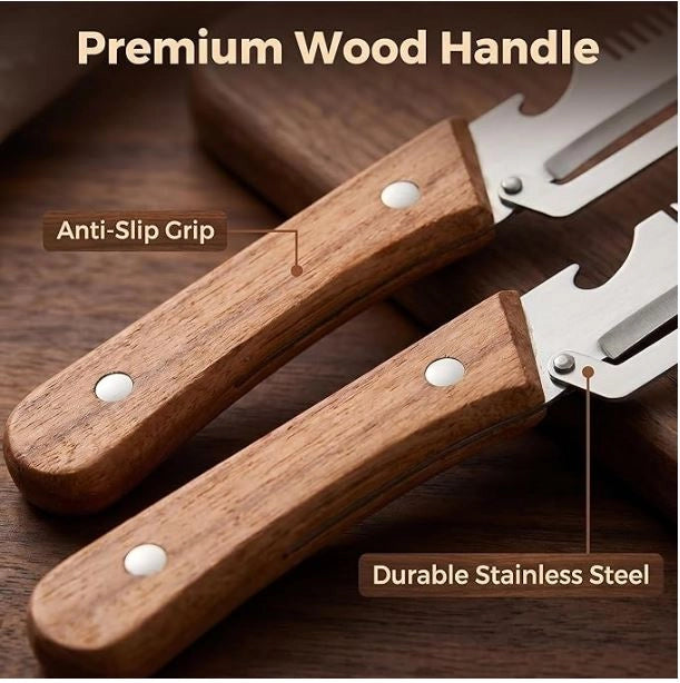 3-in-1 Multifunctional Vegetable Peeler with wooden grip (Pack of 1)