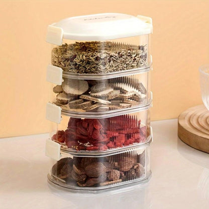 3-layer transparent spice storage boxes