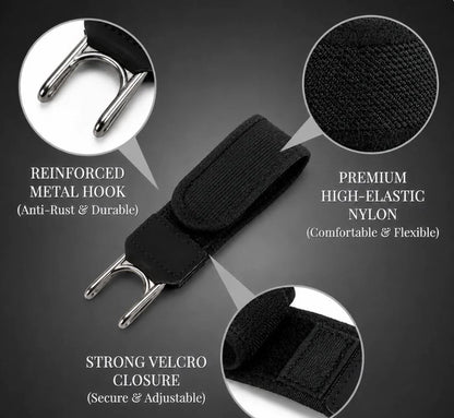 Metal Adjustable No Buckle Belts for Men and Women with Hook (2Pcs)